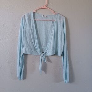 Hollister Long Sleeve Tie Front Top